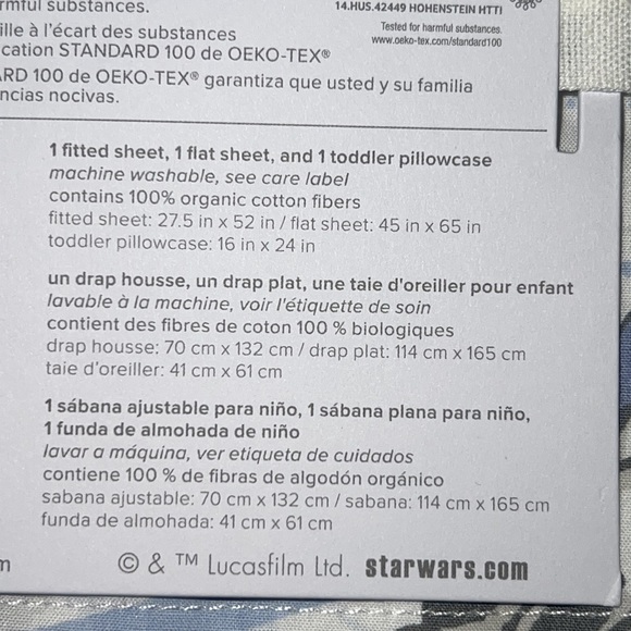 New Star Wars Toddler Organic Sheet Set - Picture 5 of 7